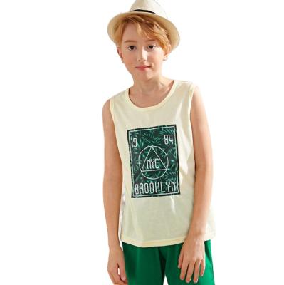 China Wholesale Formal Cotton Summer Shorts Sleeve Top Boys Summer 2 Items Short Sleeve Printed Suit for sale