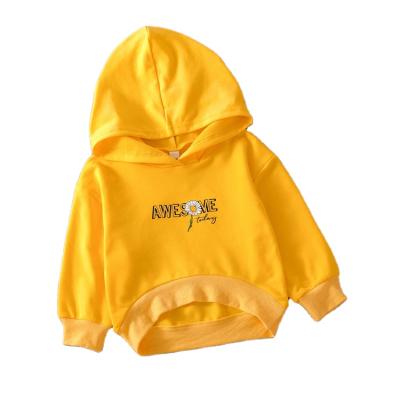 China Casual and Comfortable Sweatshirt Child Hoodie Anti-Shrink Yellow Thermal Long Sleeve Shirt for sale