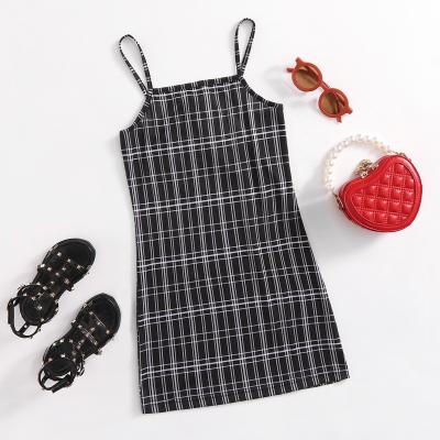 China 2021 Summer Girls Halter Skirt Dress Baby Slim Mid Length Viable Buttocks With Tank Top Skirt Bottom Trend for sale