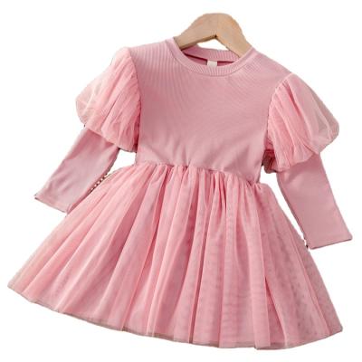 China Viable New Girl's Pink Long Sleeve Autumn Cute Small Casual Dress for sale