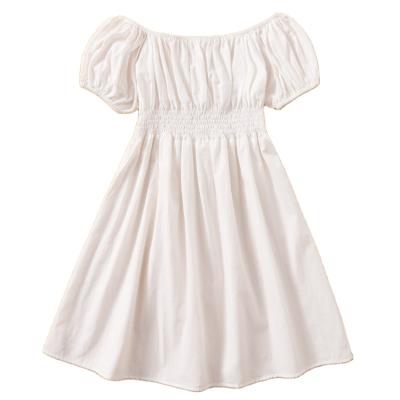 China A Viable White Princess Dress For Girl Lady Fashion Dress Casual Wear Summer Word Collar Girls for sale