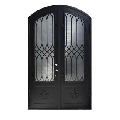 China Swing New Exterior Double Iron Doors , Security Iron Main Door Indian Designs for sale