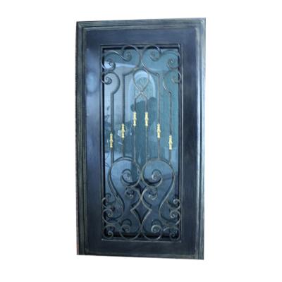 China Swing Antique Metal Double Doors Exterior Interior Wrought Iron Door Grille for sale