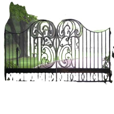 China Cheap Waterproof Sunscreen Fashion House Rustproof Iron Gate , Iron Swing Base Track for sale