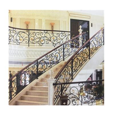 China Easily Assembled/Eco Friendly/Rot Resistant/Exterior Stairs Designs European Waterproof Luxury Iron Metal Railing, Wrought Iron Stair Railing for sale