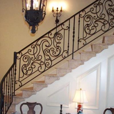 China Easily Assembled/Eco-friendly/Rot Proof/Interior Design Exterior Wrought Iron Stair Railing Waterproof Factory Supply for sale