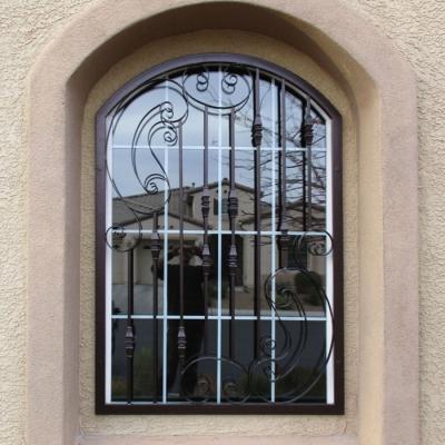 China New design style home security fixed iron window grills, metal window iron grill for sale