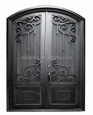 China Fashionable and beautiful high quality design wrought iron Front Door bifold for sale