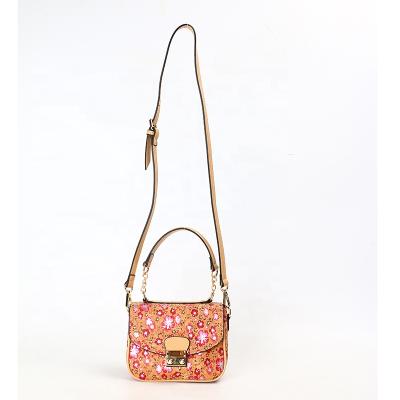 China High Quality Portugal Cork Origin Handbag Waterproof Water Resistant Ladies Shoulder Bag Flowers Printed Cork Cross Body Bag for sale