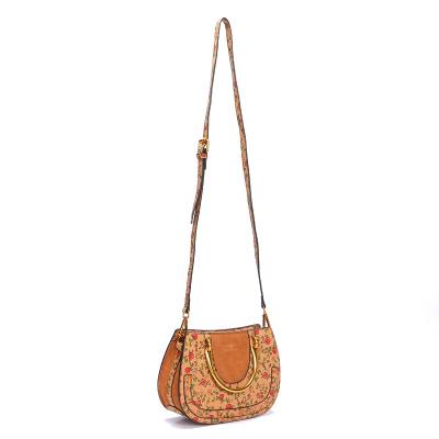 China ISO14001 Fashion Factory Floral Cork Tote Shoulder Bag for sale