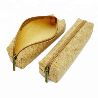 China Custom Lightweight Eco-friendly Pen Bags Recyclable Eco-friendly Cork Pencil Case Dongguan Factory Dongguan Cork Stationery Bag for sale