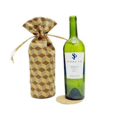 China ISO BSCI factory recycled eco-friendly cork wine bag/lightweight waterproof cork bottle bag/customization cork wine rope bag for sale