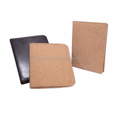 China Eco-friendly Hot Selling Custom Logo Cork Folder/Hard Closure Cork Holder Holder/Cork Folder Zipper For Pen Notebook for sale