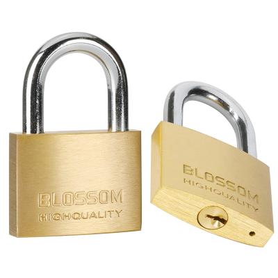 China Application BC16 40mm Cilinder Lock Kit Candado Pad Lock Gold Wide Padlock with Double Fingerprint Lock Prevent Box Packing Brass Padlocks for sale