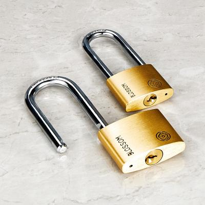 China OEM Custom Locking Application 50mm Long Wide Shackle Key Cylinder Lock Kit Candados Padlock Brass Padlock for sale