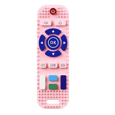 China BPA FREE Tiktok new product Silicone flexible New Baby Soothing teeth Relief game controller TV Remote Control Shape Teethers toy for sale