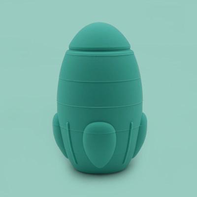 China BPA FREE Food Grade Silicone Toddler Rocket Shape Baby education Silicone Building Blocks toys for children for sale