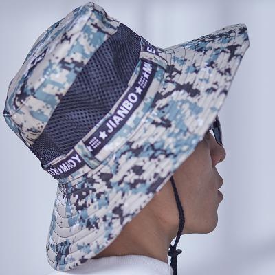 China Hunting Camouflage Mesh Fishing Hat Boonie Hats Bucket Hats Mens Womens Bucket Hat Sun Protection Hat for sale