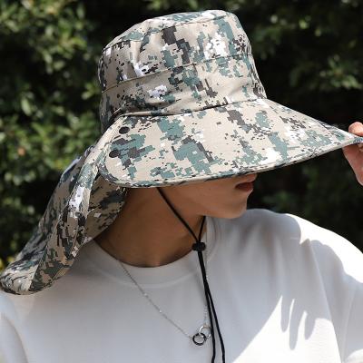 China Bucket Hat Sun Protection Hat Summer Outdoor Fishing Sun Hat Neck Fisherman Face Sunshade UV Hat Sunshade UV Hat Fin Protection Sun Eaves Large Adjustable Hat Man Hat for sale