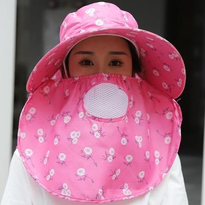 China Casual Cheap Sun Hat Women Summer Tea Picking Garden Work Face Cover Bucket Sun Hats for sale