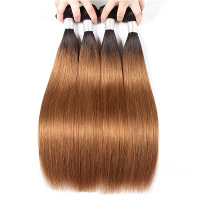 China Wholesale Wig Straight Hair Weave 1b/30 Ombre Human Bundles Double Drawn Bone Weave 1b/30 Straight Hair for sale