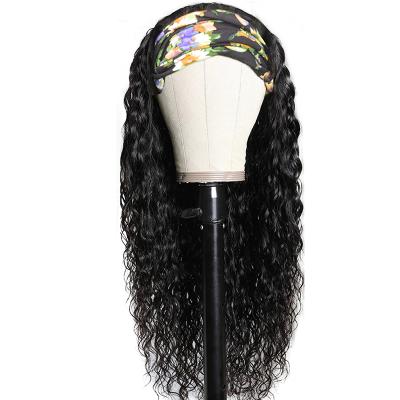 China 2021 Water Wave Headband Wigs Virgin Hair Water Wave Headband Wig Cuticle Aligned Hair Band Wig For Women Water Wave for sale