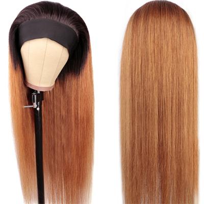 China Straight Body Wave Headband 1b/30 Wigs Hair Glueless Ombre Headband Wig Hair No Gel India Hair Wig With Haedband for sale