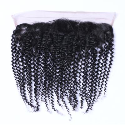 China Free Sample 13*4 Brazilian Remy Human Hair Afro Curly Kinky Curly Frontal Human Hair 13*4 Kinky Curly Kinky Curly Frontal Extension for sale