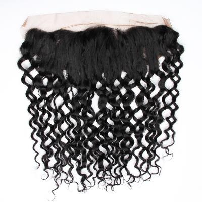 China 10a Indian Remy Hair Weave Vendors 13*4 Raw Water Wave Virgin Hair Water Wave Frontal Cuticle Aligned Hair Wholesale for sale