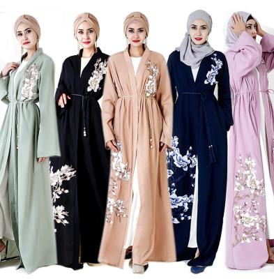 China Hot Selling Light Embroidery Muslim Women Clothing Luxury Placed Islamic Kimono Abaya S.M.L.XL.XX L for sale