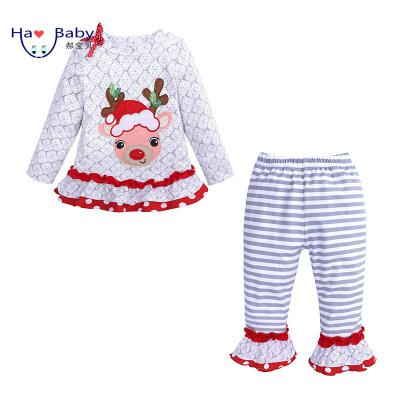 China Hao Baby Long Sleeved Set Casual Christmas Clothes Festival Costume for sale