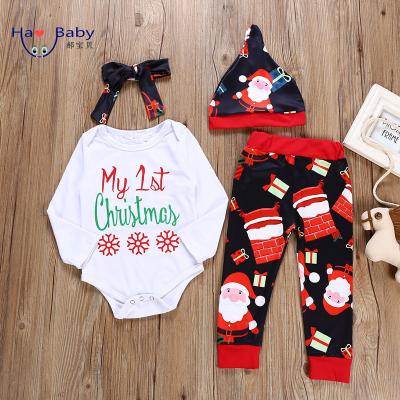 China Hao Baby Alphabet Christmas Casual Long Sleeve Girl Clothes Romper Costume for sale