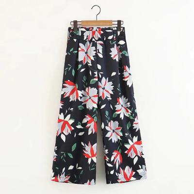 China New Waist Women Spring Anti-wrinkle Elastic Loose Fashion Printing Casual Pants for sale