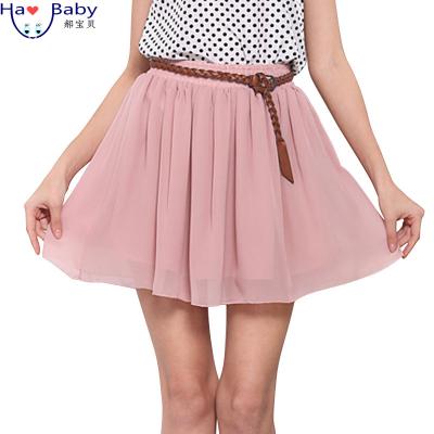 China European and American summer plus size high waisted double pleated large swing chiffon women's bust skirt for sale