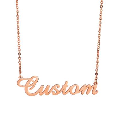 China Fashion Wholesale Fashion Jewelry My Letter Pendant 18k Gold Plated Custom Personalized Stainless Steel Nameplate Necklace for sale