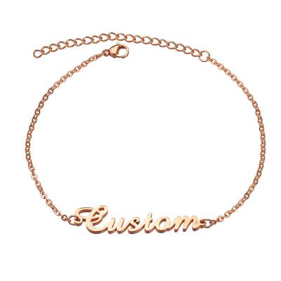 China FASHIONABLE Custom Hot Selling High Polish 18k Gold Plated Personalized Stainless Steel Nameplate Charm Bracelet for sale