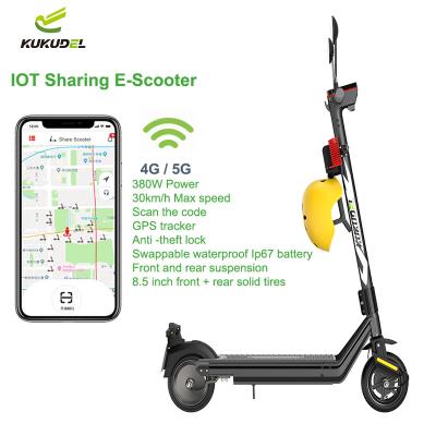 China Unisex Custom Design Safety Sport Rental Sharing Electric Kick Scooter Gps With Dual Suspension for sale