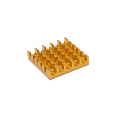 China Heat Sink Manufacturer Wholesale golden Extruded Aluminum Alloy IC Heatsink with Adhesive Backing for sale