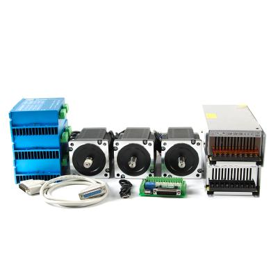 China 12nm high torque 3axis cnc kit nema 34 stepper motor + dm860 + dc48v 60v power supply cnc stepping motor with driver for stepper motor kits machine nema 34 pitch for sale