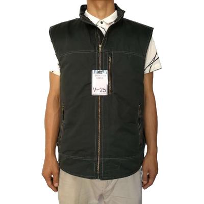 China Plus Size New Style Mens Woven Cotton Vests Lightweight Workwear Mens Duck Sand Stone Washed Canvas Denim Custom Vest for sale