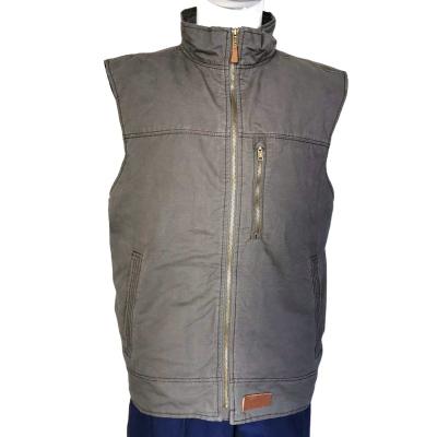 China Plus Size Made in China American Work Vest OEM Duck Canvas Fabric Men Winter Heavy Duty Cotton Canvas Cowboy Vest for sale