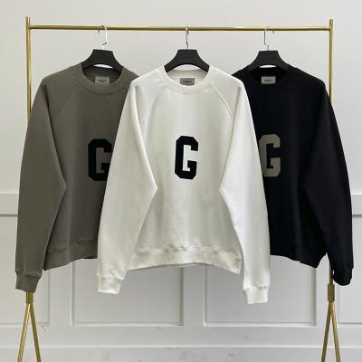 China Other KAREEM Fashion BASES Sweatshirts Letter G Flocking Print High Street Hip Hop Mens Womens Cotton Sweatshirts Loose for sale