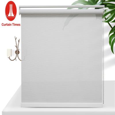 China 100% Polyester Sunscreen Window Coverings ROMAN Shade For Living Room Light Filtering Manual Solar Roller Shades for sale