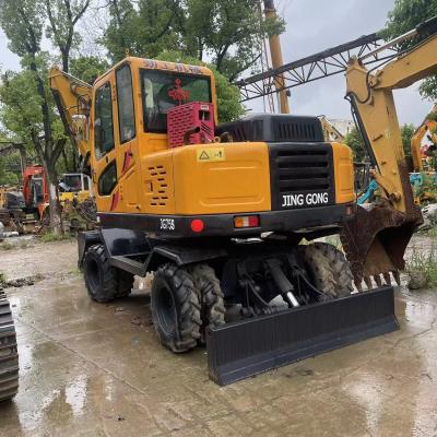 China second-hand excavator Jingong 6T Wheel Excavator Digger JG75S used digger good condition JG75S ORIGINAL DESIGN MINI EXCAVATOR for sale