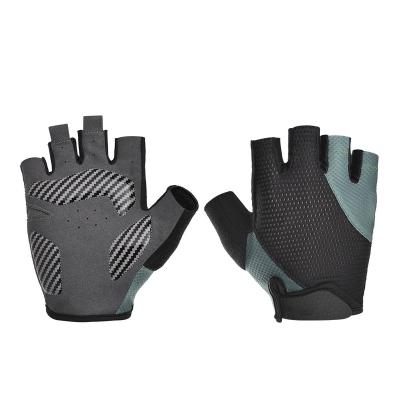 China Unisex High Elasticity Mesh Lycra Material Wear Resistant Designed Cycling Gloves Half Finger for sale