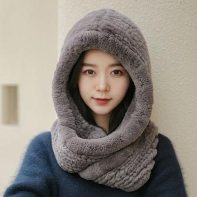 China 2021 COMMON girls design stylish warm fur hat and scarf set of women winter hats and scarf ear fur hats for sale