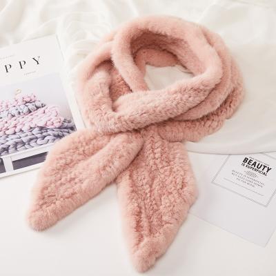 China Real Fur Mink Fur Scarf Women Luxury Pink Color Fur Scarf Warmer Cozy Winter Scarf for sale