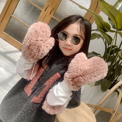 China Winter Cozy Cute Fluffy Gloves To Keep Warm Gloves For Kids Children Fur Gloves for sale