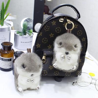 China High quality hamster plush key chain the most popular mink fur accessories fur key chain pendant for sale