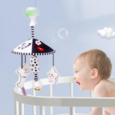 China Soothing Bell Rotating Spinning Baby Music Wadding Ring Bed Plush Bell Funny Newborn Infant Baby Projection Gift for sale